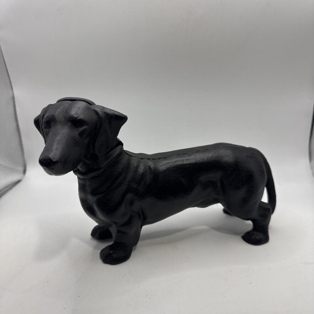 Cast Iron Dachshund Doorstop BRAND NEW Measures 5"H x 8"L x 3.5"W Black *
